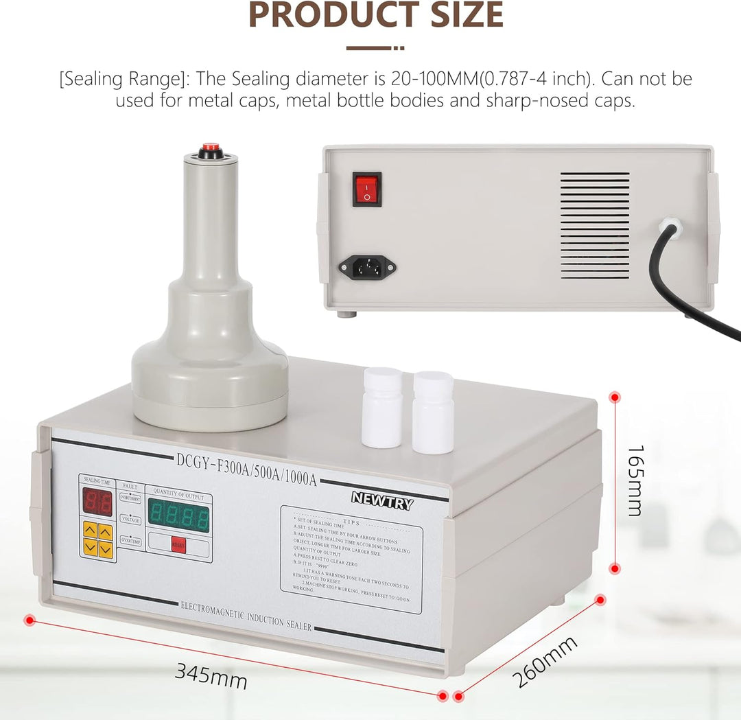 NEWTRY 20-100mm DCGY-500 Induktionsdichtungsmaschine, Elektrische Aluminiumfolie-Dichtungsmaschine f