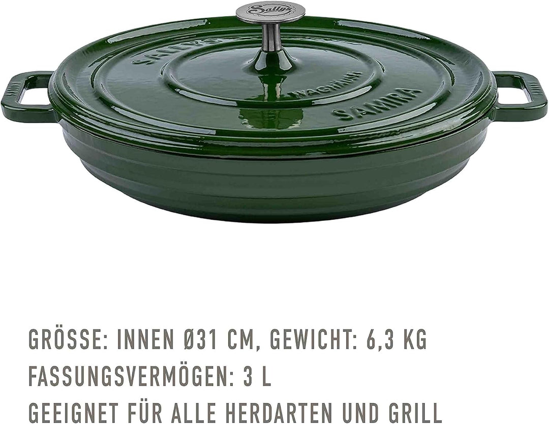 Sallys 'Samira' Deluxe Gusseisentopf - Robustes und Hochwertiges Kochjuwel für Perfektes Garen - für