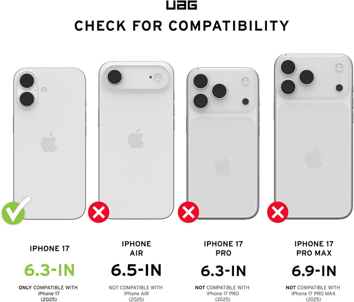 URBAN ARMOR GEAR Essential Armor MS Case kompatibel mit Apple iPhone 17 Hülle (Wireless Charging/Mag