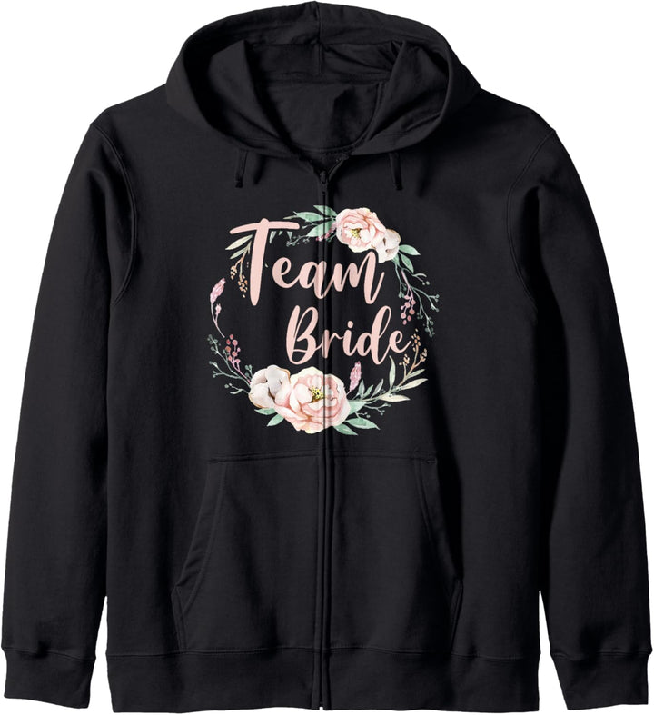 Damen Team Bride Braut JGA Hochzeit Junggesellenabschied Kapuzenjacke