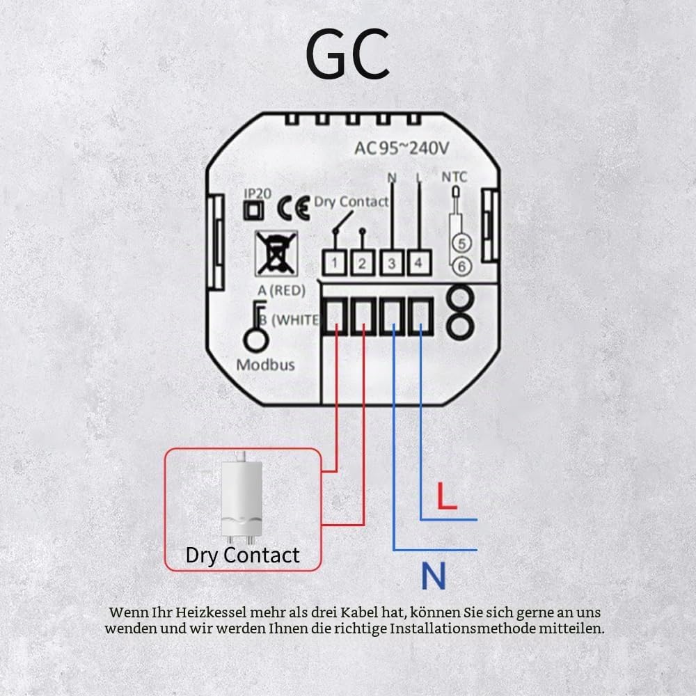 MOES Smart Alexa Tuya ZigBee Funk Thermostate Wasserboiler Raumthermostat für 5A Wasser Boiler, Komp