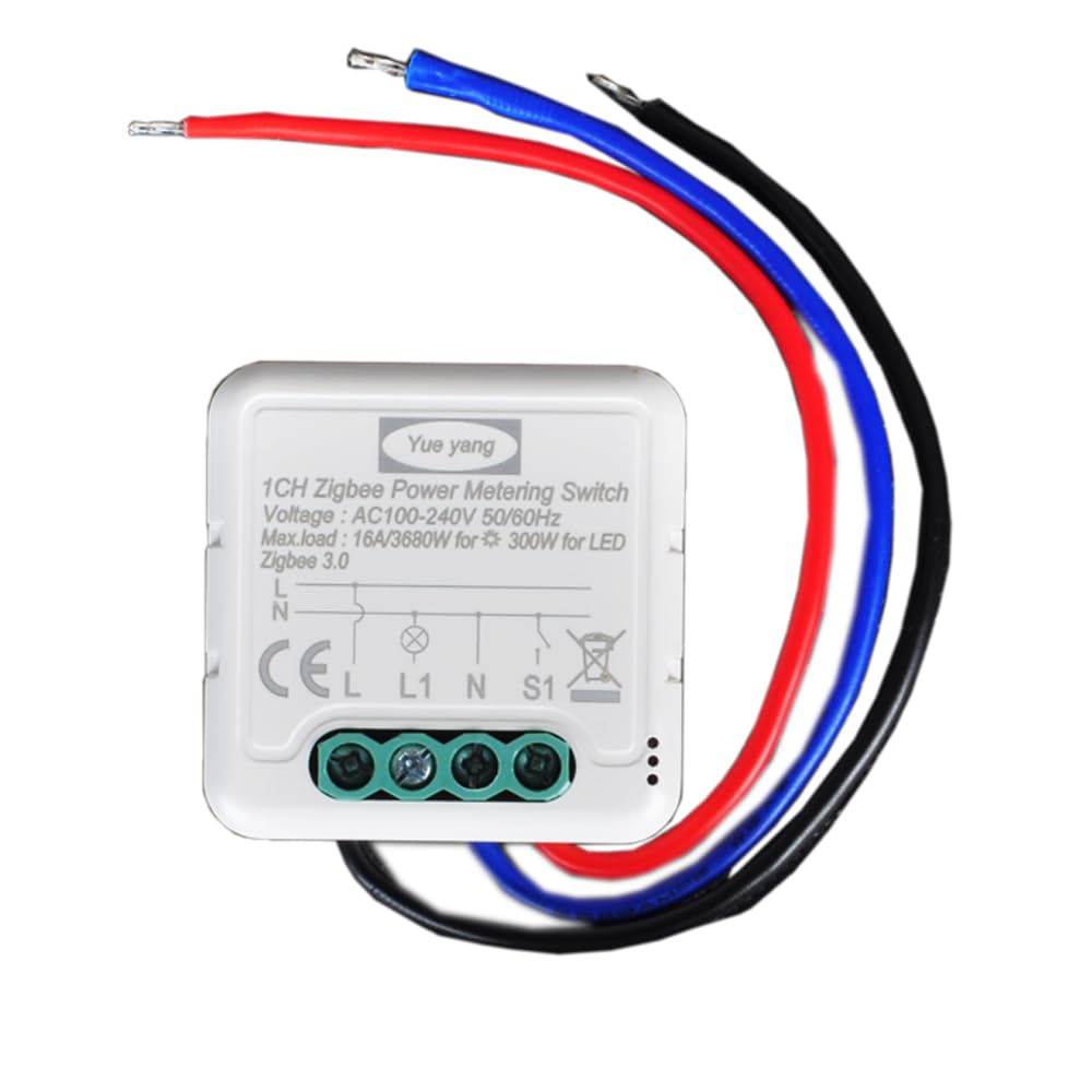 Yueyang 16A Zigbee-Schalter mit Stromverbrauchsmesser, Relais-Leistungsmessung, Smart Control App Sm