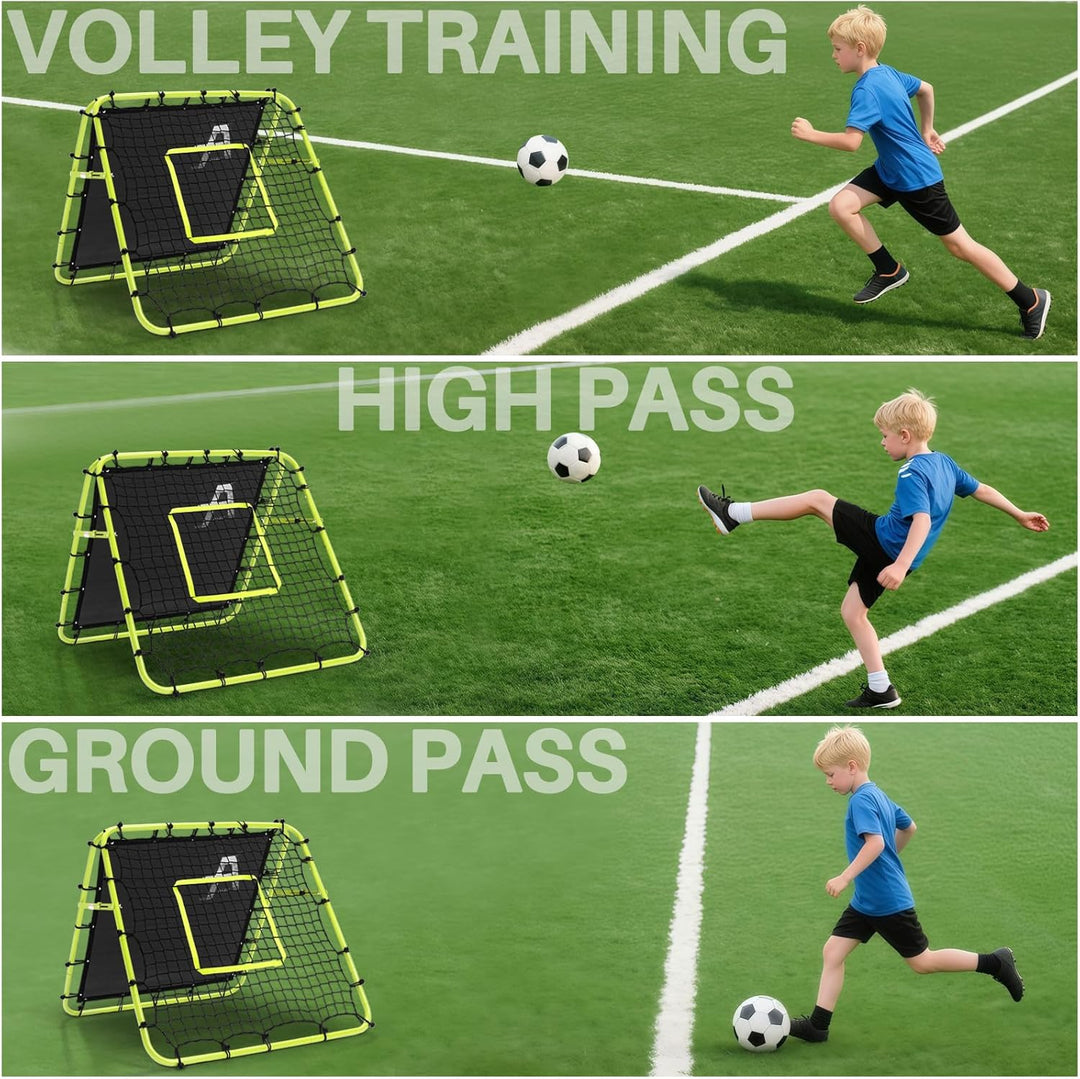 Doppelseitige Rebounder Net Fussball Training Ausrüstung, 100/120/180cm, Fussball Tor Kickback Ziel