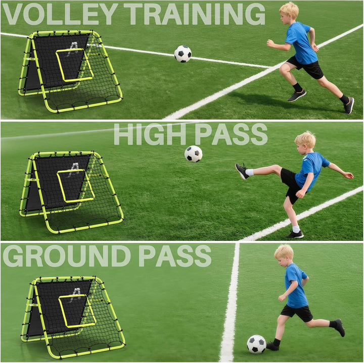 Doppelseitige Rebounder Net Fussball Training Ausrüstung, 100/120/180cm, Fussball Tor Kickback Ziel