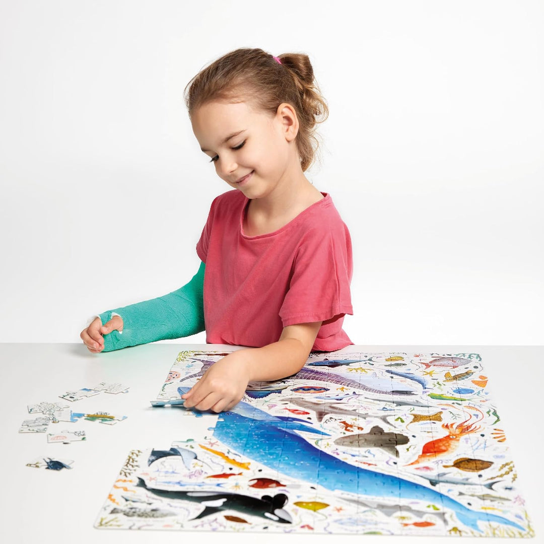 Puzzlove Ocean Animals 200 Teile Lernpuzzle für Kinder 7+, Bodenpuzzle, Meeresleben Ozeantiere (200