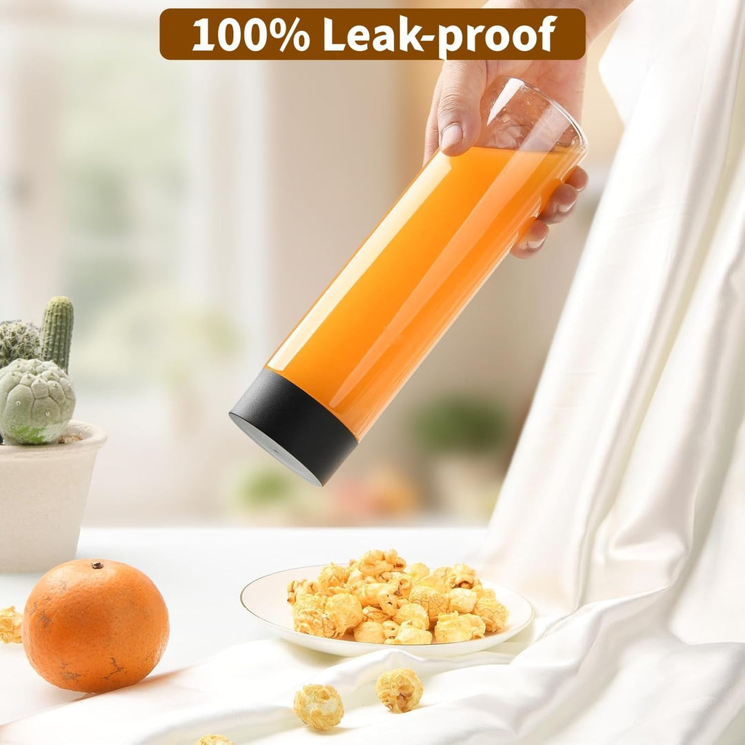 KAHEIGN 13St. Klare Saftflaschen aus PET-Kunststoff, 400 ml Leere Smoothie-Trinkflaschen mit Deckel