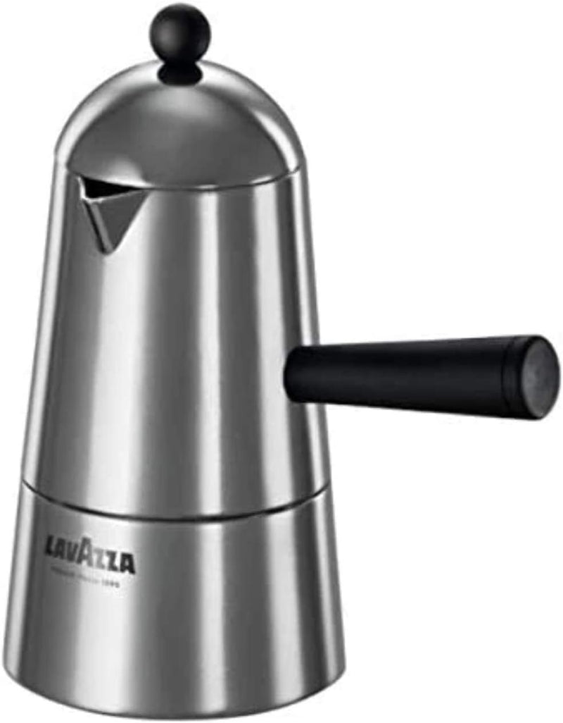 Lavazza ILSA Carmencita Classic Espressokocher, Aluminium, schwarzer Griff und Knopf, 2 Tassen 2 Taz