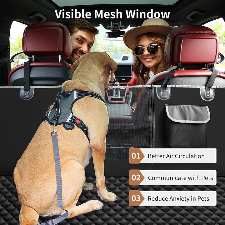 KYG Hundedecke Auto Rückbank, Autoschondecke Hund Rücksitz Seitenschutz und Sichtfenster Wasserdicht