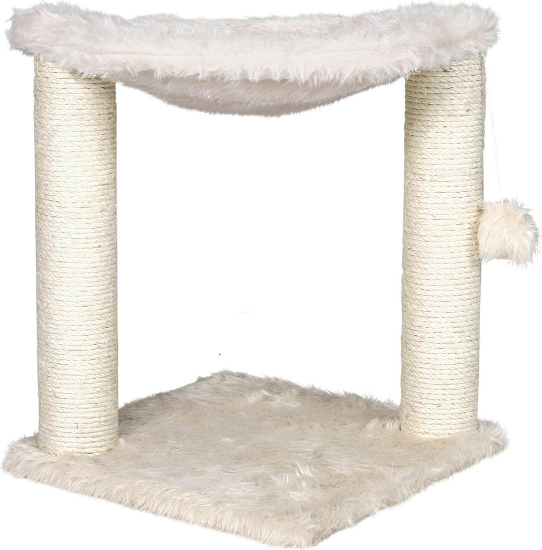 TRIXIE Kratzbaum Baza 50 cm in creme – kleiner & kompakter Katzenbaum mit gemütlicher Liegemulde, ko