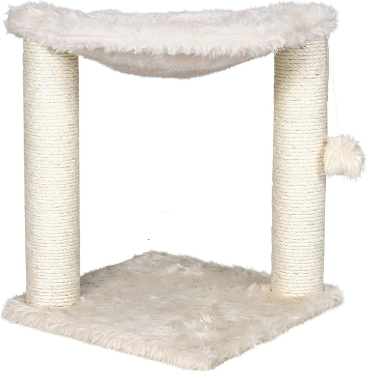 TRIXIE Kratzbaum Baza 50 cm in creme – kleiner & kompakter Katzenbaum mit gemütlicher Liegemulde, ko