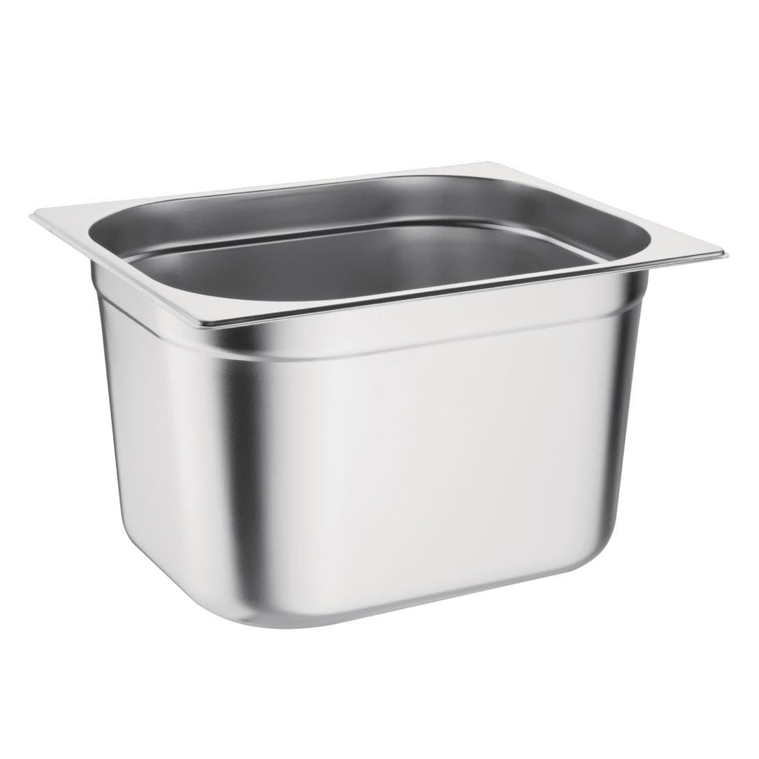 Vogue Gastronorm-Pfanne 1/2, Edelstahltablett, Tiefe: 200 mm, Fassungsvermögen: 12 Liter, Behälter f