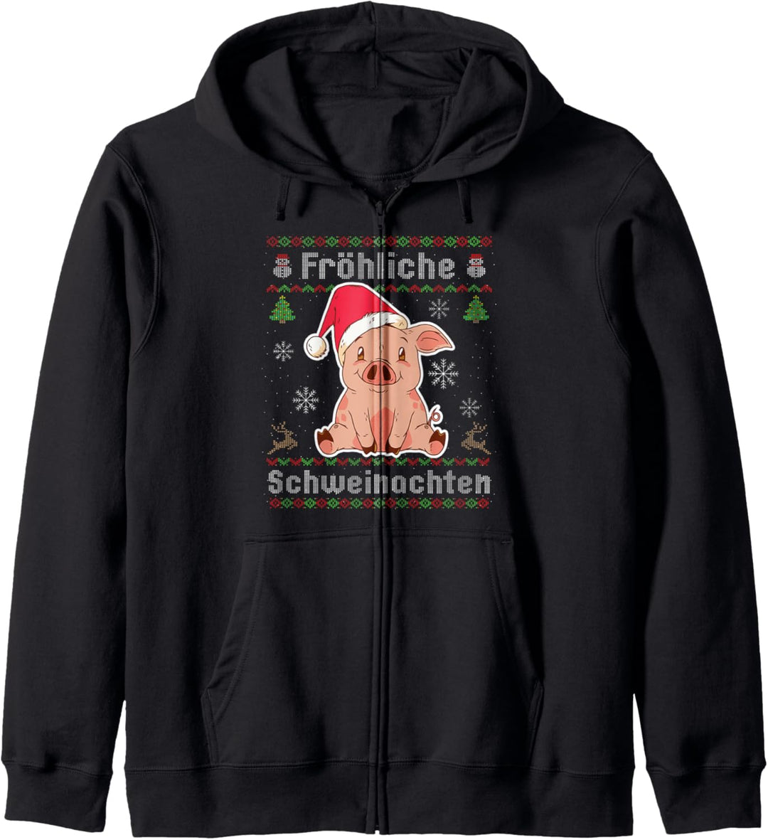 Frohe Schweinachten Weihnachten Ugly Christmas Schwein Kapuzenjacke