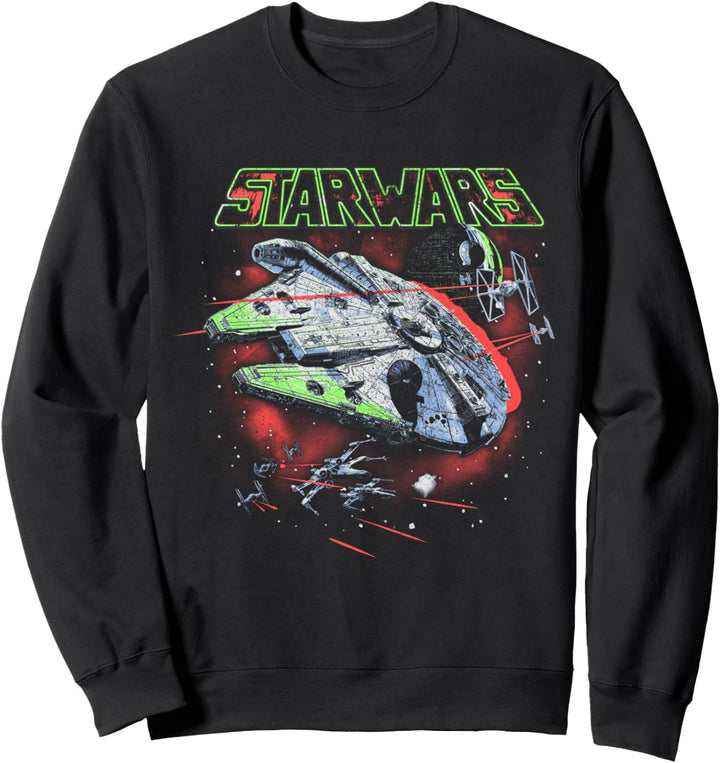Star Wars Millennium Falcon Bright Vintage Poster Sweatshirt