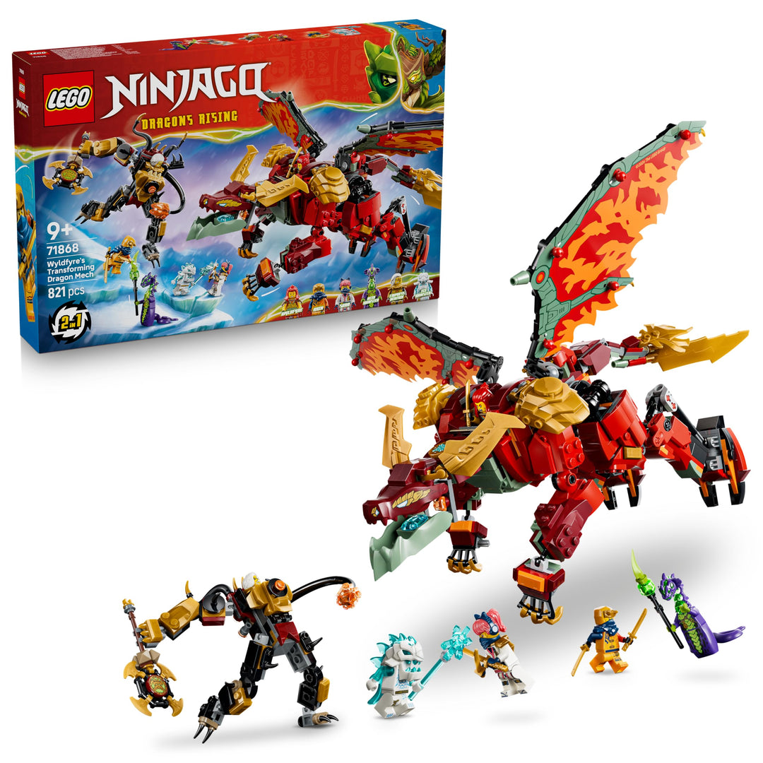 LEGO NINJAGO Wyldfyres Drachenmech - 2-in-1 Ninja-Actionfigur mit Mech von Kaiserin Beatrix und 6 Mi