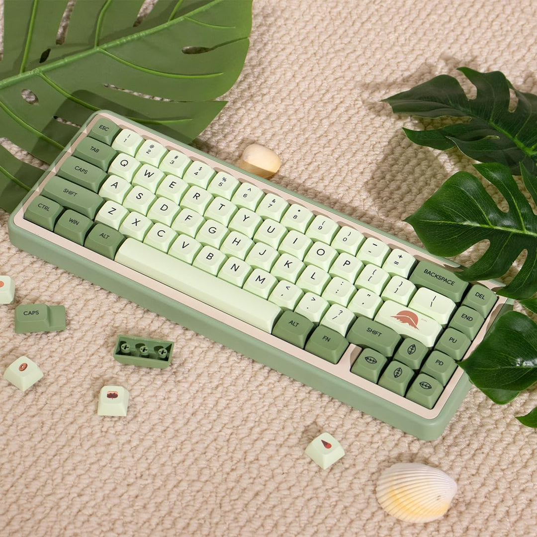 Matcha Keycaps 124 Tasten XDA Profil PBT Tastenkappen Set Fit für 60% 65% 95% Mechanische Tastatur C