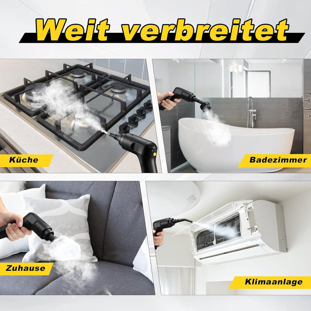 Handdampfreiniger mit 1600ML Wassertank Griff dreistufige Einstellung Hochdruck Klein Tragbarer Damp
