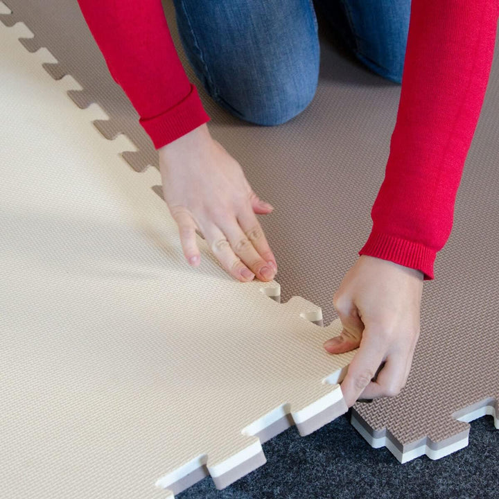 EYEPOWER Profi Fitnessmatte Dicke 2,5cm versch. Sets - Trainingsmatte mit Rand - 90x90cm Bodenschutz