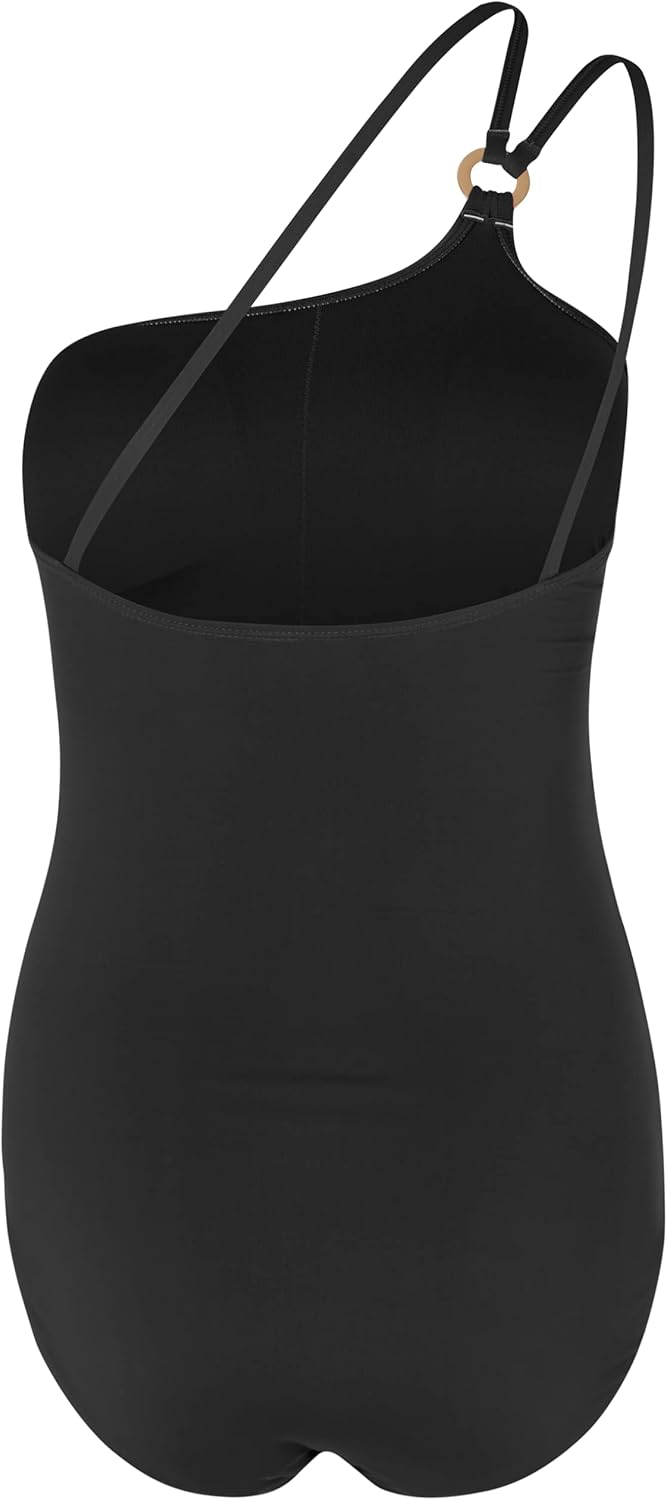 Tamaris Damen ALEXIN AOP One Shoulder Badeanzug, Black Beauty