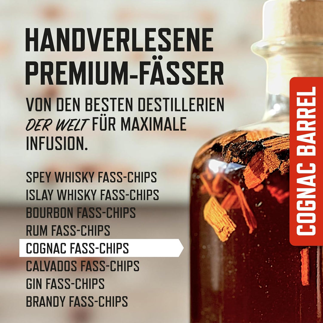 Deer Jimmy's® DIY Cognac Geschenkset – Cognac selbst Machen mit französischem Premium-Eichenholz aus