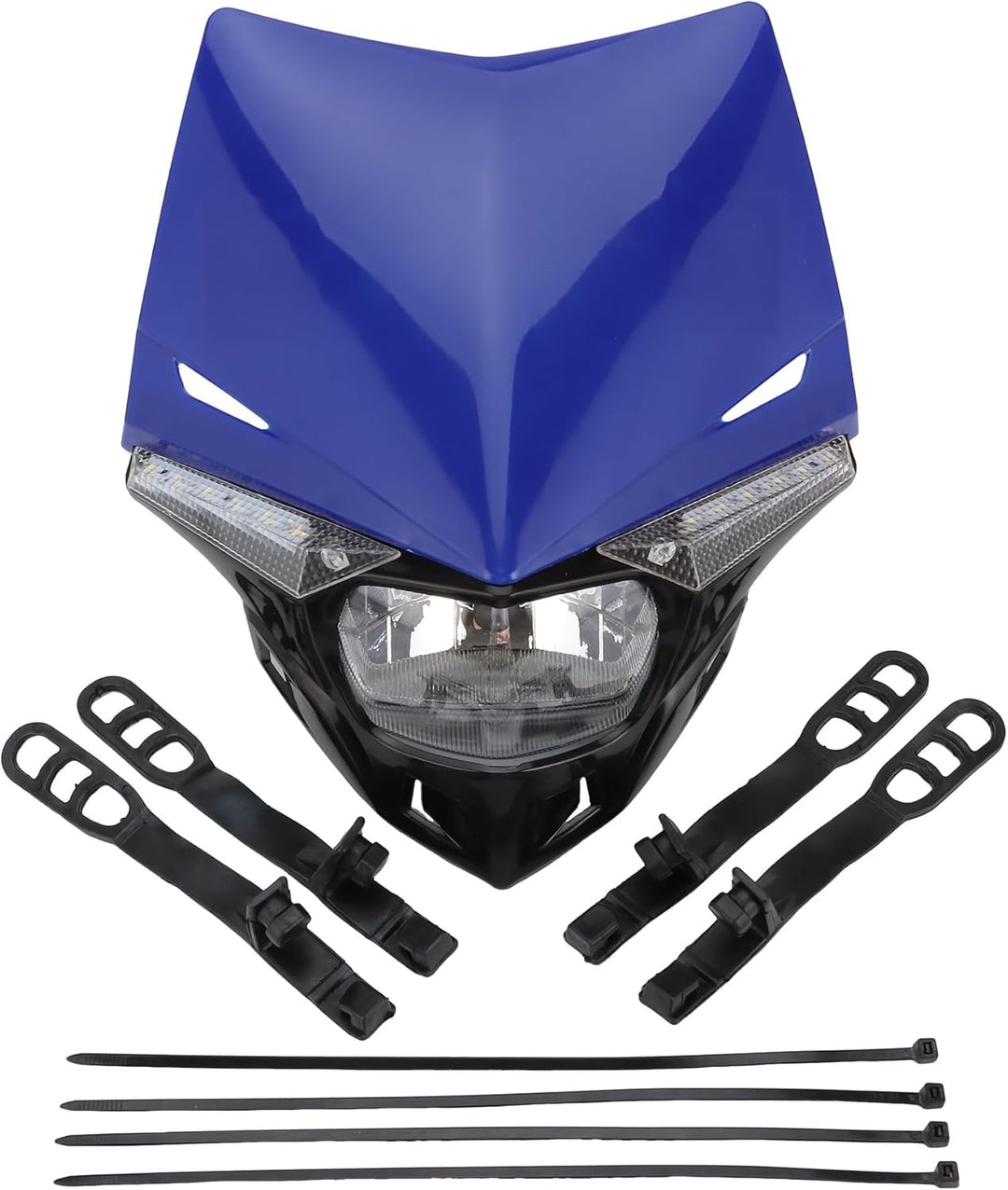GOOFIT Blau H4 12V 35W Scheinwerfer Mini Blinkerleuchten Lichtmaske mit Front Verkleidung Ersatz für