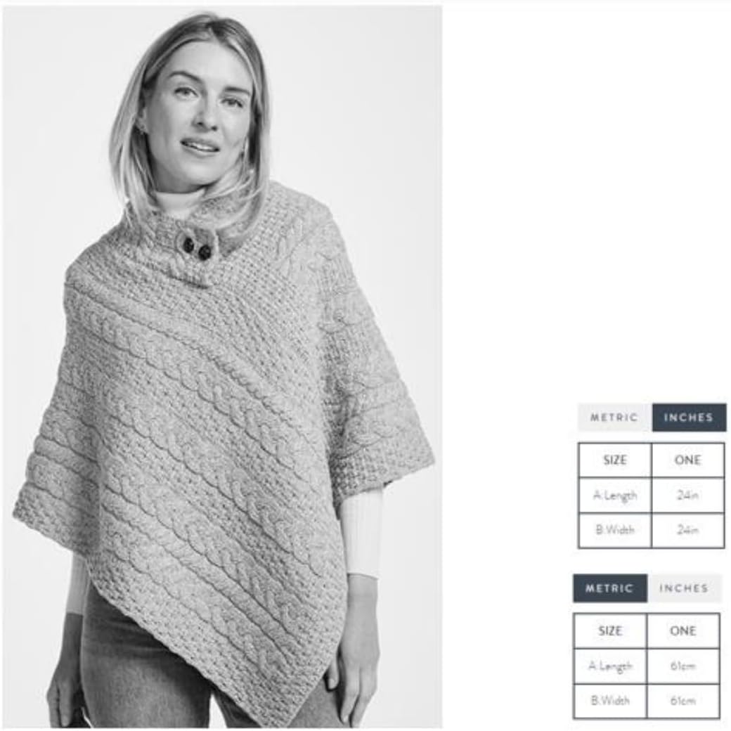 Aran Woollen Mills Damen Pullover Einheitsgrösse Denim, Einheitsgröße Denim