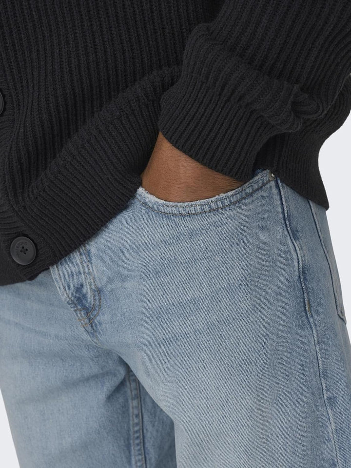 ONLY &amp; SONS Male Locker geschnitten Jeans ONSEDGE Loose L.Blue 6986 DNM Jeans NOOS 28W / 30L Light B