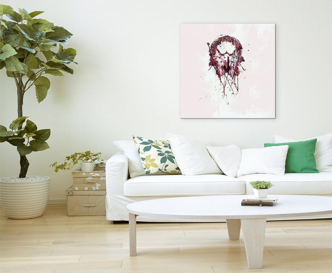 Paul Sinus Art Eagle 60x60cm Keilrahmenbild Kunstbild Aquarell Art Wandbild auf Leinwand fertig gera