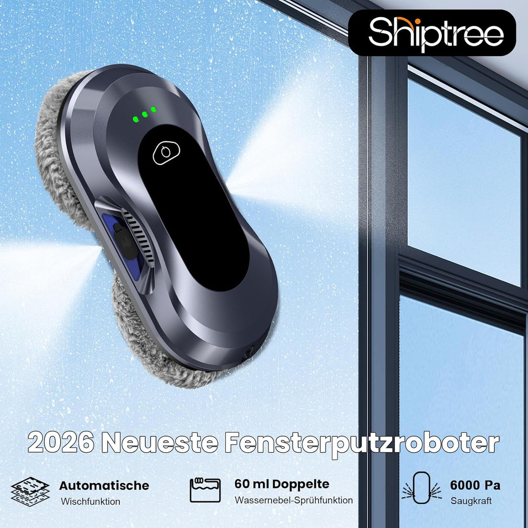 Fensterputzroboter 2026 Neuheit, 6000Pa, Doppeldüsen-Sprühfunktion,