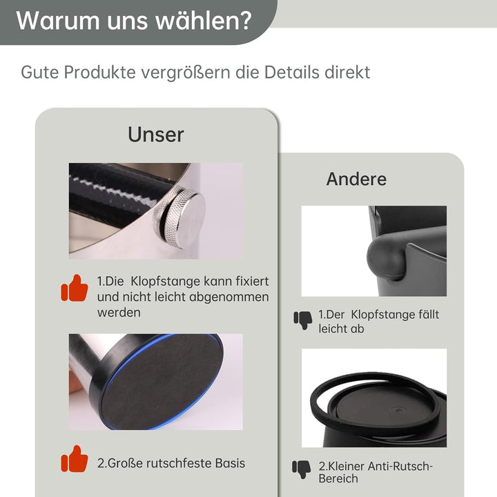 Abklopfbehälter für Siebträger, Edelstahl Kaffeesatz Abschlagbehälter, Kaffee Knock,Kaffeesatz Absch