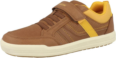 Geox Herren J Arzach Boy Sneaker 37 EU Cognac Dk Yellow, 37 EU Cognac Dk Yellow