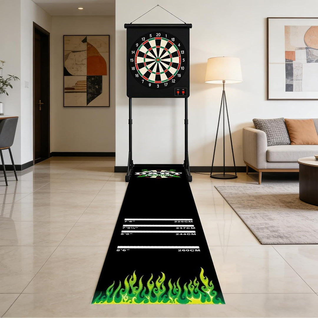 Generisch Dartscheiben Matte | 300x34cm Dartmatte für Boden | rutschfeste Gummis Dartteppich mit Abw