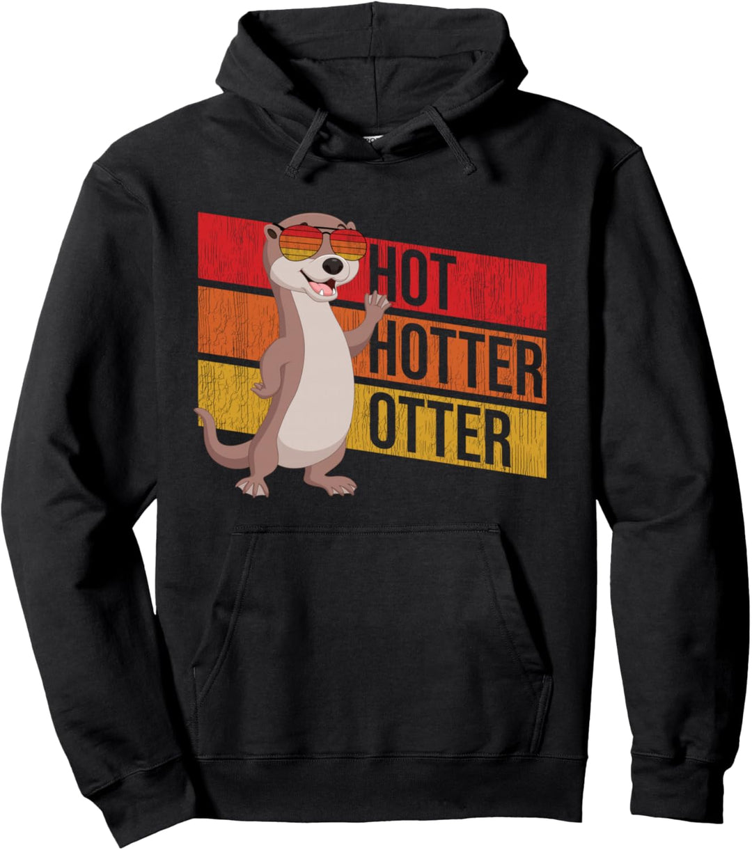 Lustiges Vintage Hot Hotter Otter Pullover Hoodie