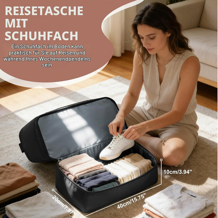 SEAFEW Reisetasche 24L, 40x30x20 Ryanair Handgepäck Tasche für Flugzeug Weekender Sporttasche Damen