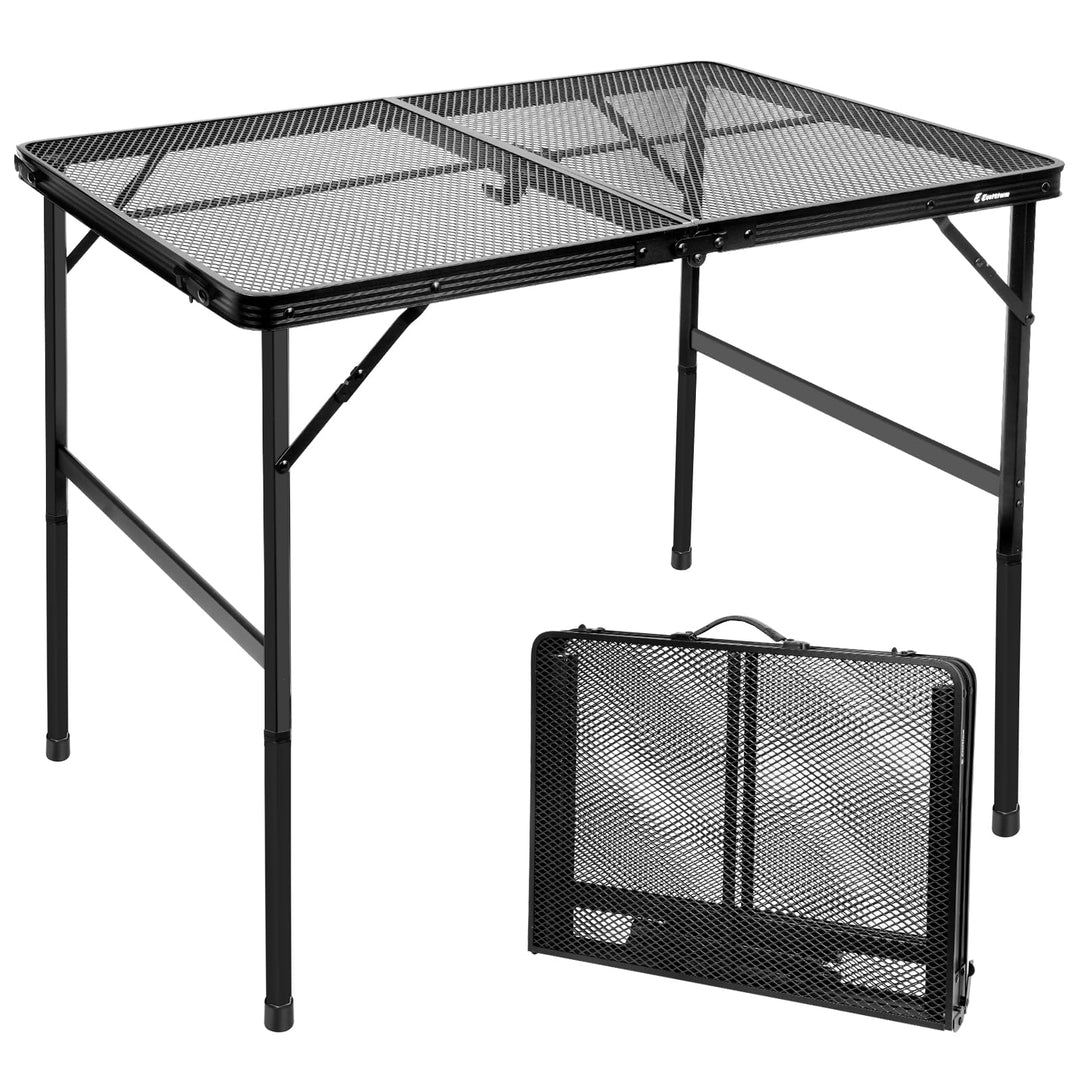 E EASTSTORM Campingtisch Klappbar 90×60cm，Gartentisch，Grilltisch mit Metallgitterplatte，Leicht und T