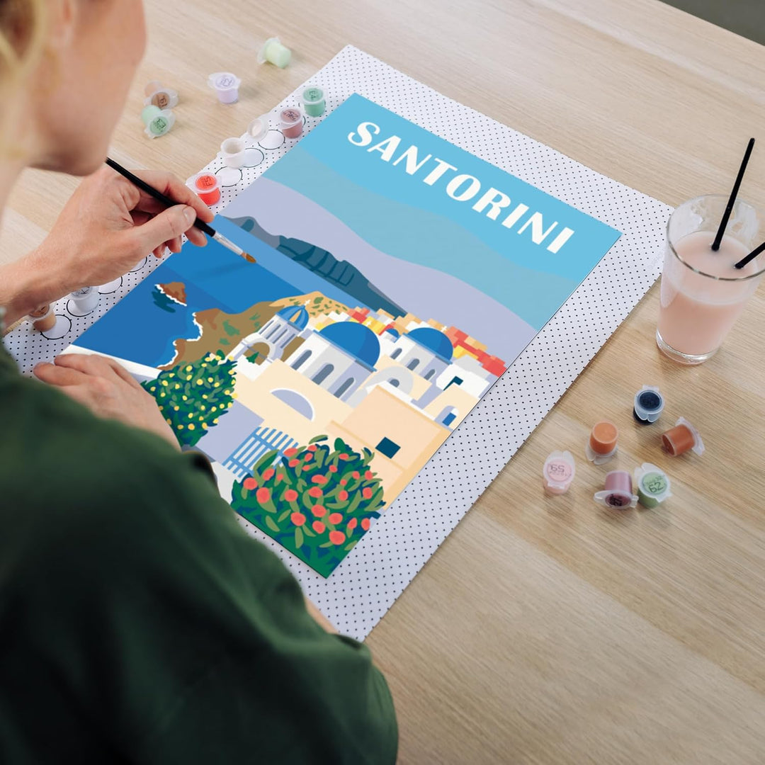 Ravensburger CreArt 23906 - Farbenfrohes Santorini - Malen nach Zahlen Erwachsene, DIY Malset mit Pi