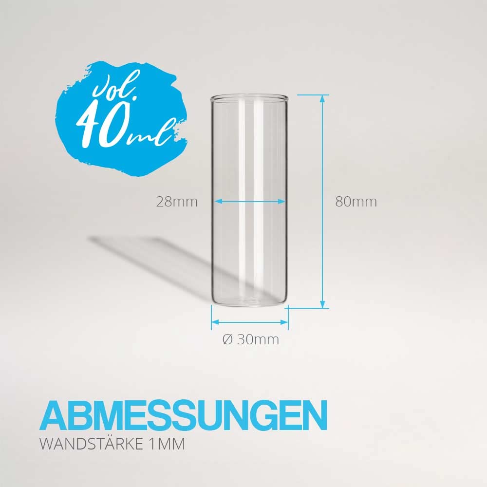 Tuuters 25 Stück Glas Gewürzgläser mit Verschluss Deckel (80 x Ø30mm) | Kleine Glasfläschchen mit Na