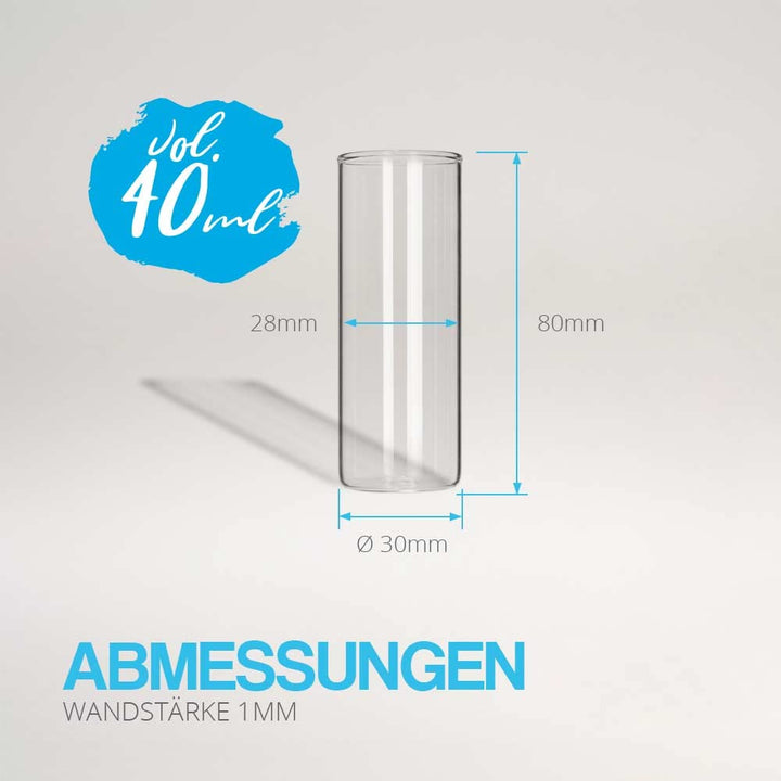 Tuuters 25 Stück Glas Gewürzgläser mit Verschluss Deckel (80 x Ø30mm) | Kleine Glasfläschchen mit Na