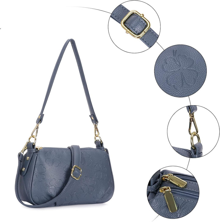 HAWEE Damen Handy Umhängetasche Leder Klein Crossbody Schultertasche mit Verstellbar Abnehmbar Schul