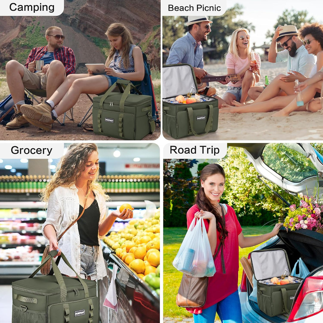 Hulongo Kühltasche Gross Lunchtasche Faltbar Thermotasche Wasserdicht Picknicktasche Isoliertasche C