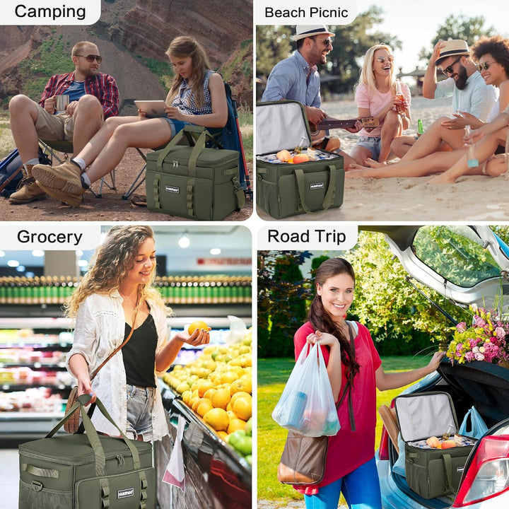 Hulongo Kühltasche Gross Lunchtasche Faltbar Thermotasche Wasserdicht Picknicktasche Isoliertasche C