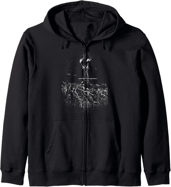 Gustave Dore - Hexen tanzen zum Sabbat Hexentanz Black Metal Kapuzenjacke