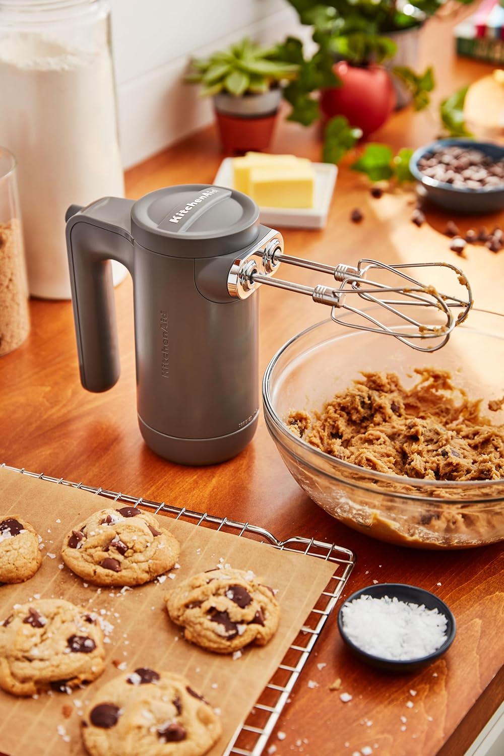 KitchenAid 5KHMB732EDG Anthrazitgrau elektrischer Handrührer kabellos 7 Geschwindigkeiten