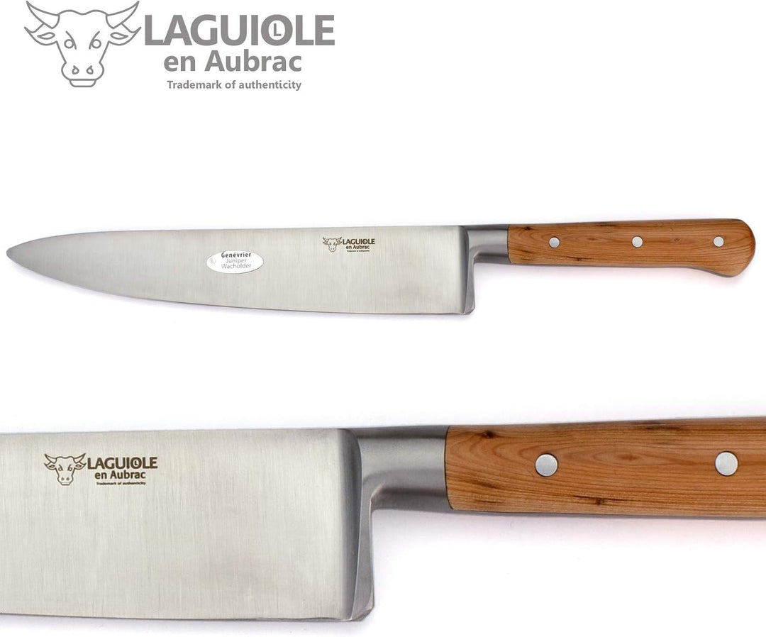 Laguiole en Aubrac - Messerblock aus Eiche - magnetisch - Kochmesser Set 5-teilig - Griff Wacholder