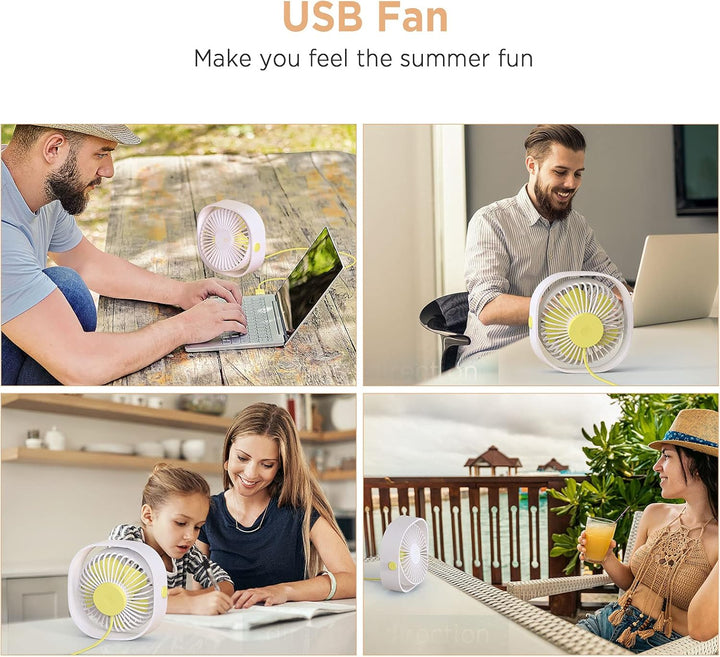 EasyAcc USB Ventilator, Mini Ventilator USB Tischventilator leise Klein 2 Jahre Garantie Starker Exq