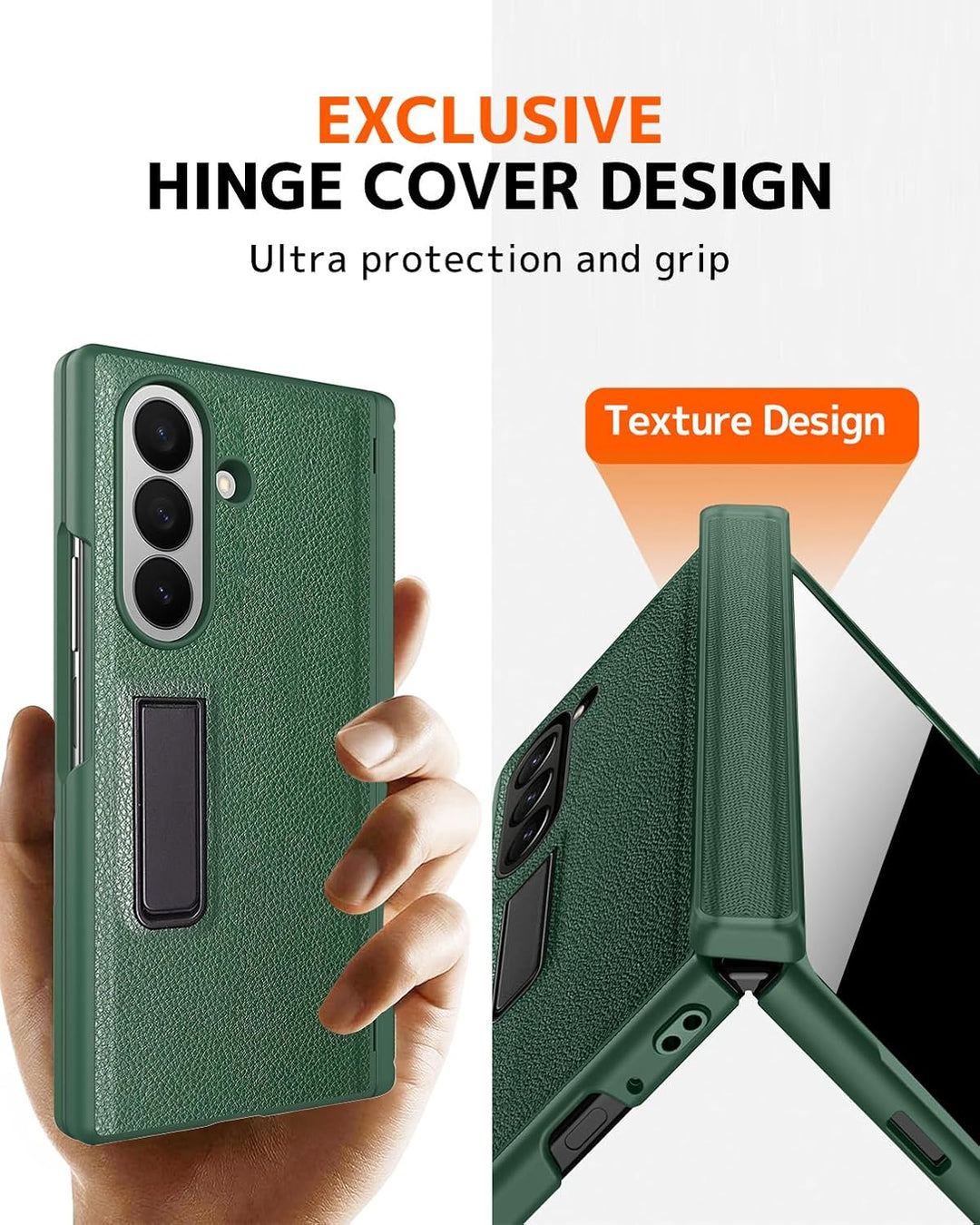 NINKI für Samsung Galaxy Z Fold 7 Hülle mit Privacy Screen Protector Magnetic ständer, Scharnier han
