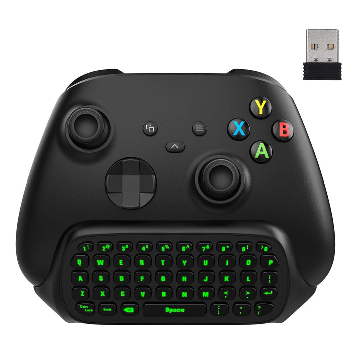 MoKo Xbox Mini Tastatur, 2.4G Empfänger Wireless Chatpad Game Tastatur mit Headset Green Hintergrund