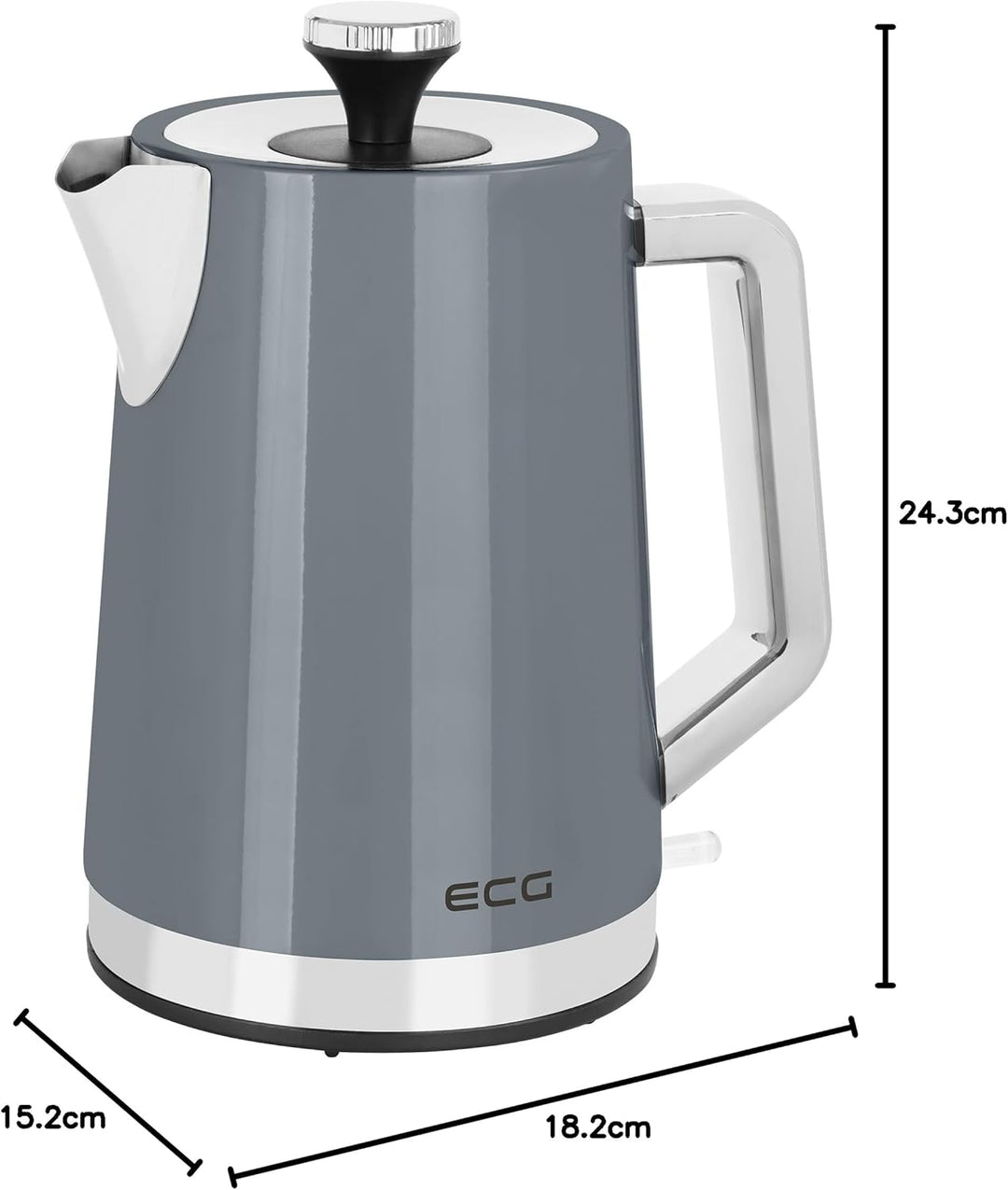 ECG RK 1766 Vintage Scuro 1.7 Liter Grau, 1.7 Liter Grau