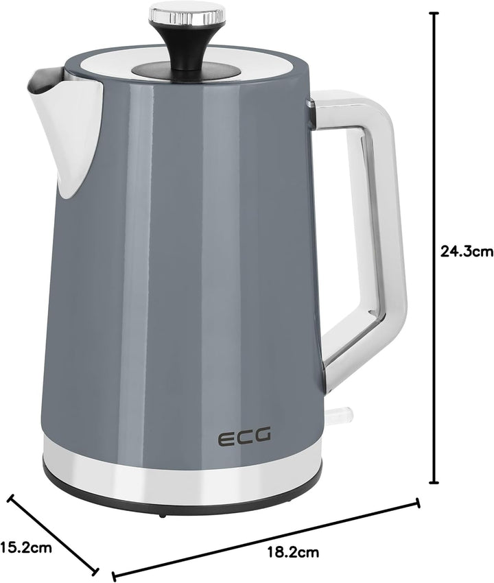 ECG RK 1766 Vintage Scuro 1.7 Liter Grau, 1.7 Liter Grau