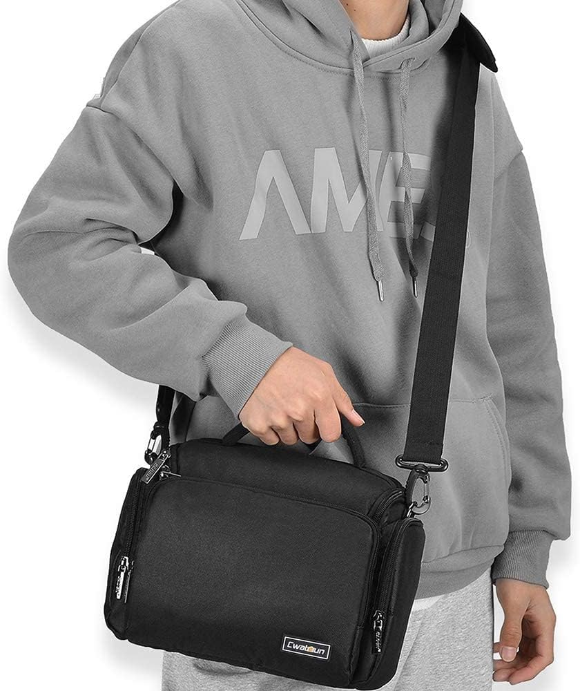 Cwatcun Kameratasche,SLR Fototasche,Kamera Tasche zum Umhängen kompatibel für Canon Nikon Sony SLR/D