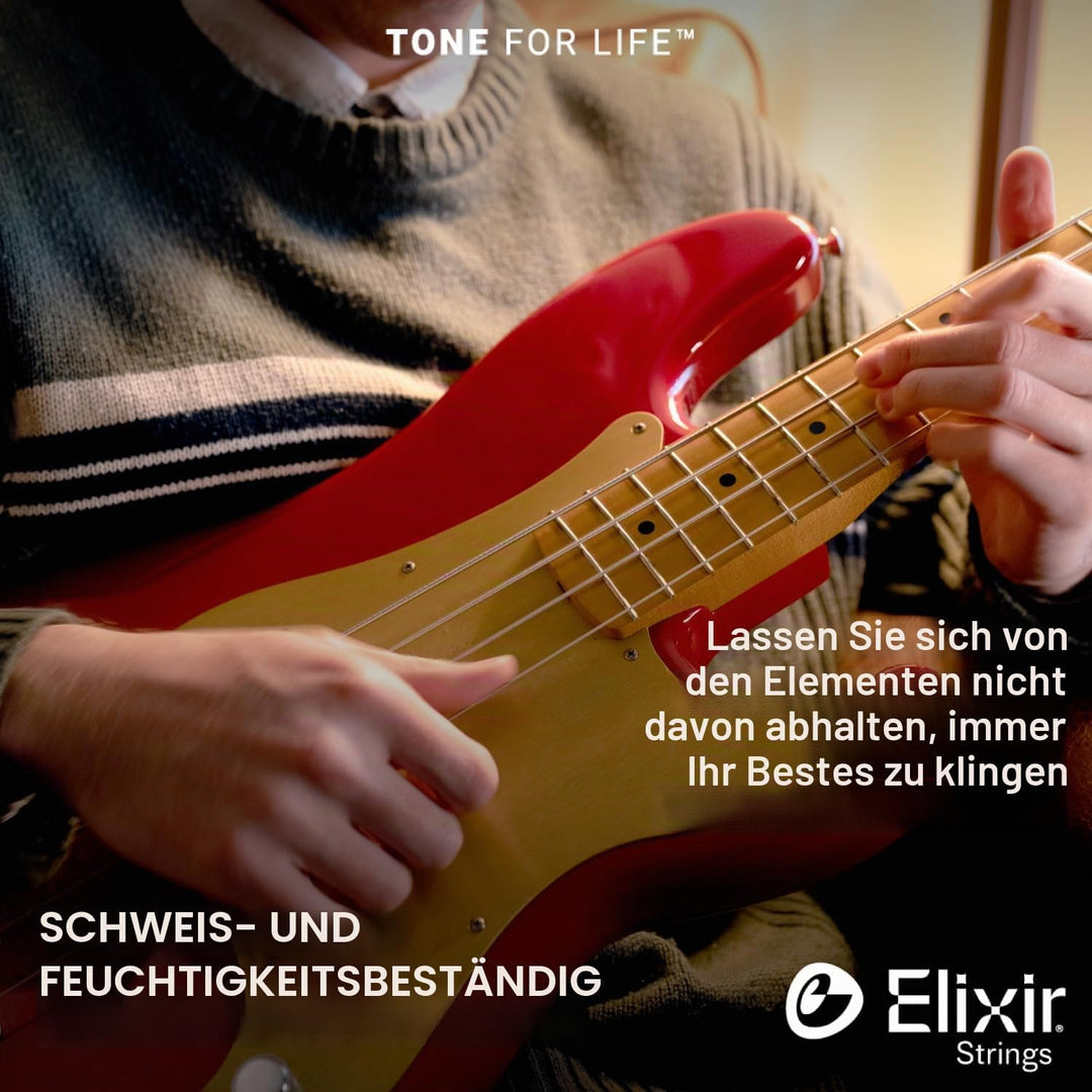 Elixir® Saiten Stainless-Steel 5-str. E-Basssaiten mit NANOWEB® Beschichtung, Long Scale, Light (.04